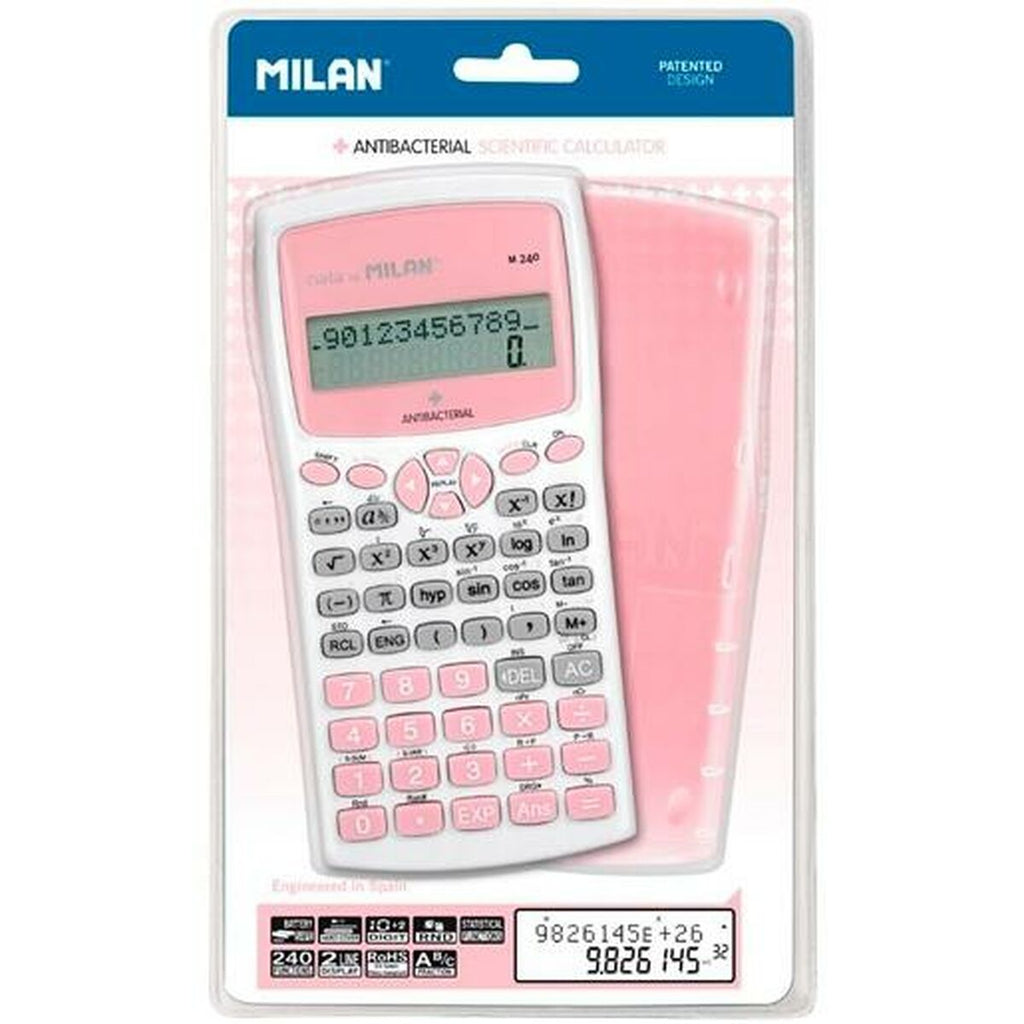 Wissenschaftlicher Taschenrechner Milan M240 Weiß Rosa 16,7 x 8,4 x 1,9 cm