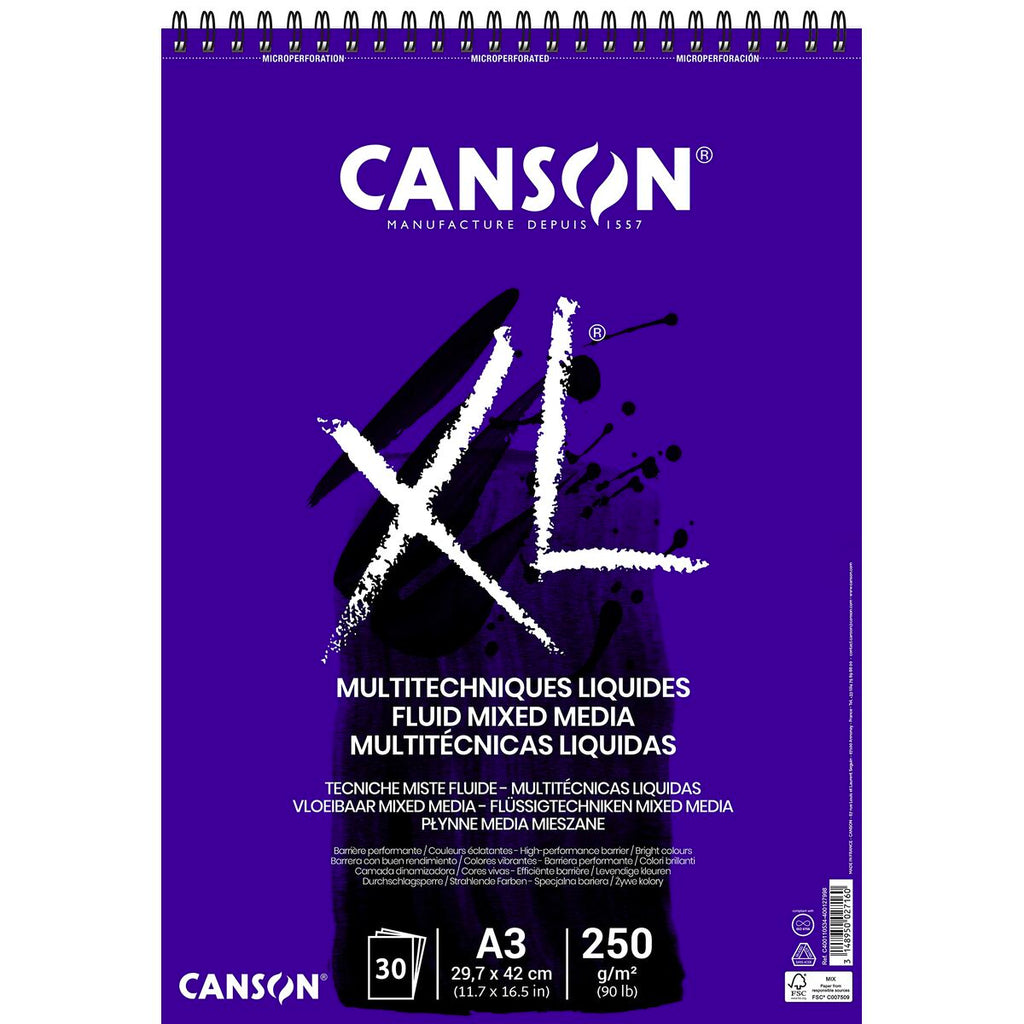 Zeichenblock Canson XL Mix Media Weiß A4 Papier 5 Stück 30 Bettlaken 300 g/m²