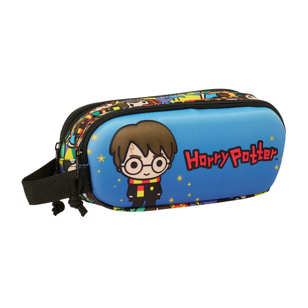 Zweifaches Mehrzweck-Etui Harry Potter Blau Bunt 21 x 8 x 6 cm 3D