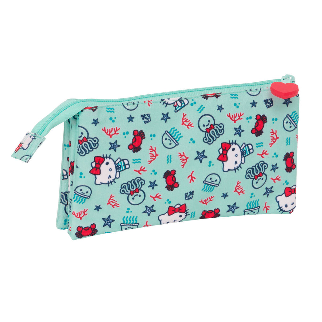 Zweifaches Mehrzweck-Etui Hello Kitty Sea lovers türkis 22 x 12 x 3 cm