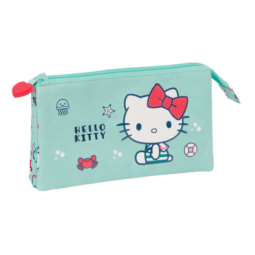 Zweifaches Mehrzweck-Etui Hello Kitty Sea lovers türkis 22 x 12 x 3 cm