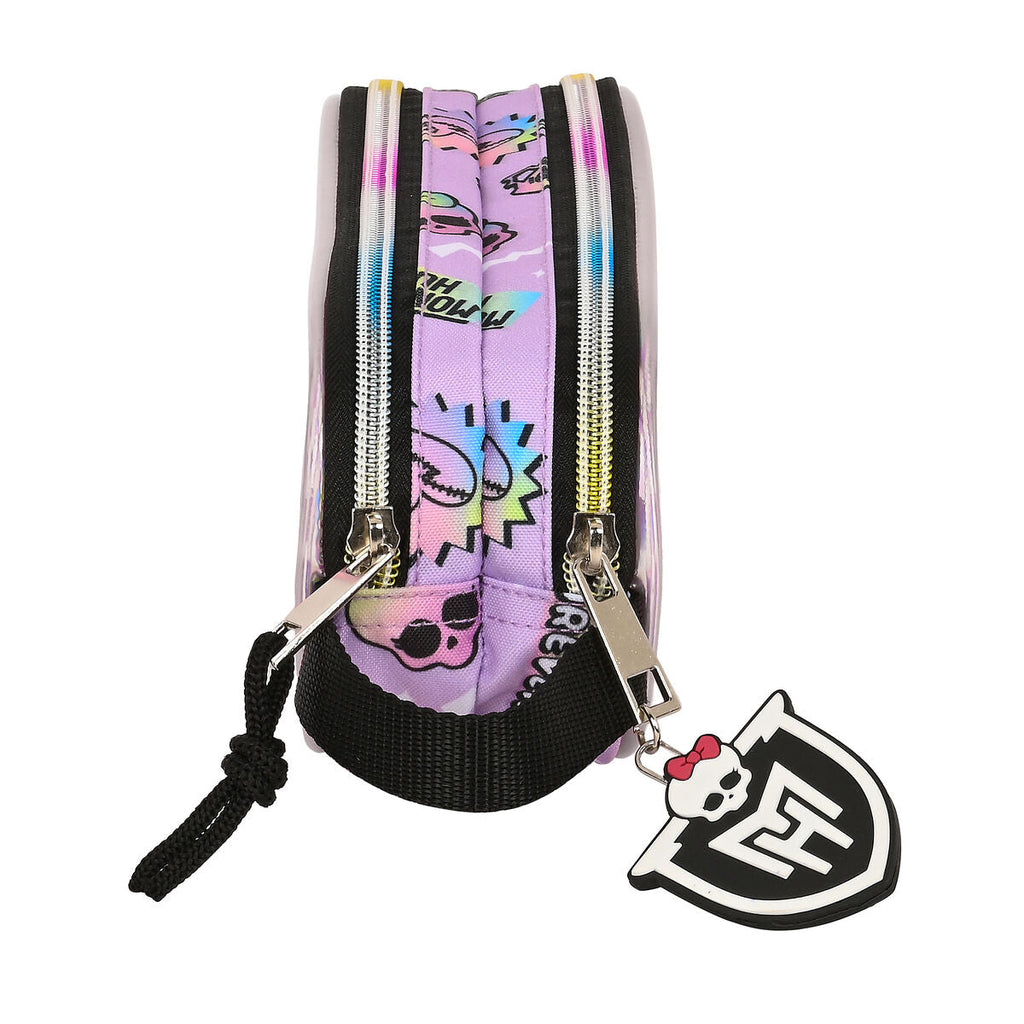 Zweifaches Mehrzweck-Etui Monster High Best boos Lila 21 x 8 x 6 cm