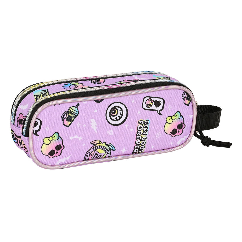 Zweifaches Mehrzweck-Etui Monster High Best boos Lila 21 x 8 x 6 cm