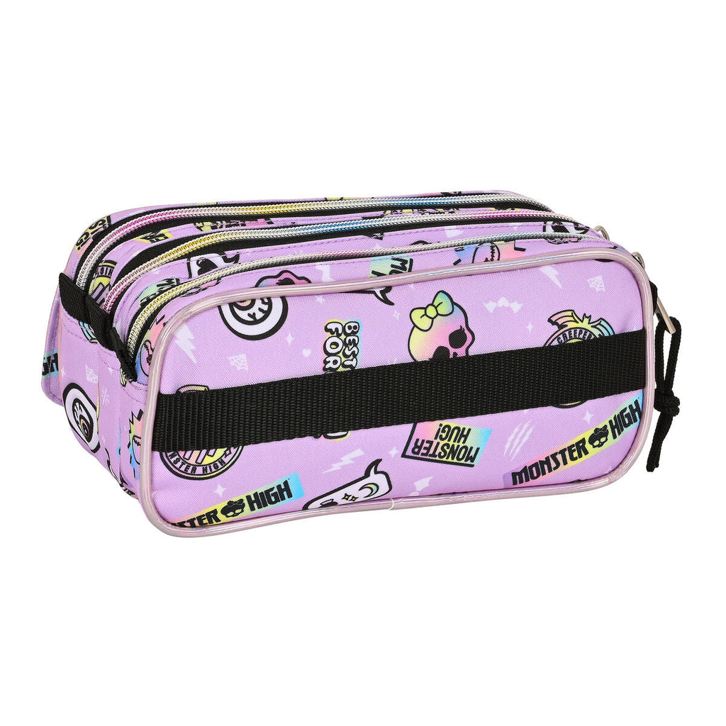 Zweifaches Mehrzweck-Etui Monster High Best boos Lila 21,5 x 10 x 8 cm