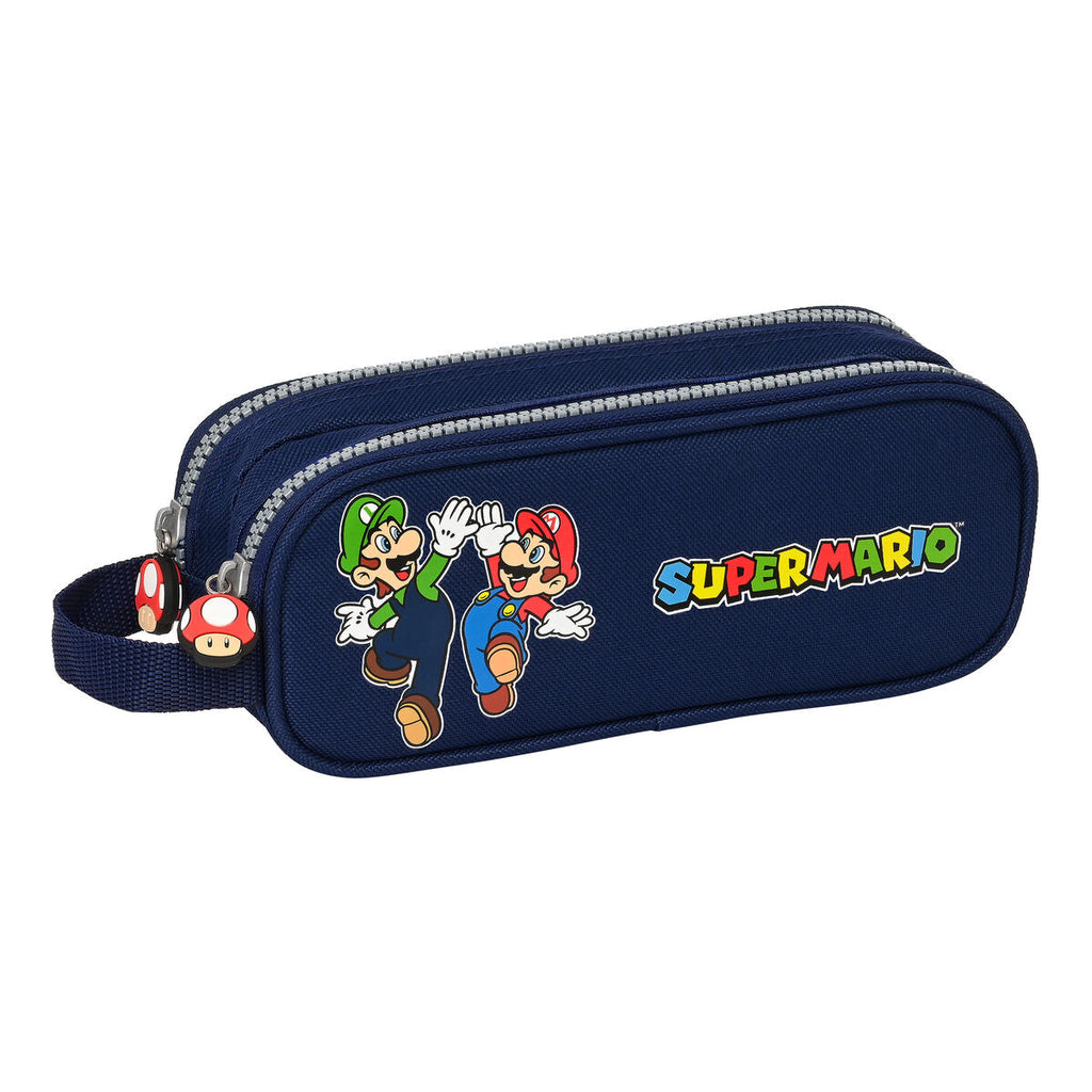 Zweifaches Mehrzweck-Etui Super Mario Marineblau 21 x 8 x 6 cm