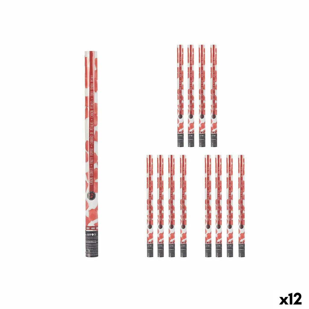 Konfettikanone 9119-80 Rot Papier Pappe Kunststoff 5 x 79 x 5 cm (12 Stück)