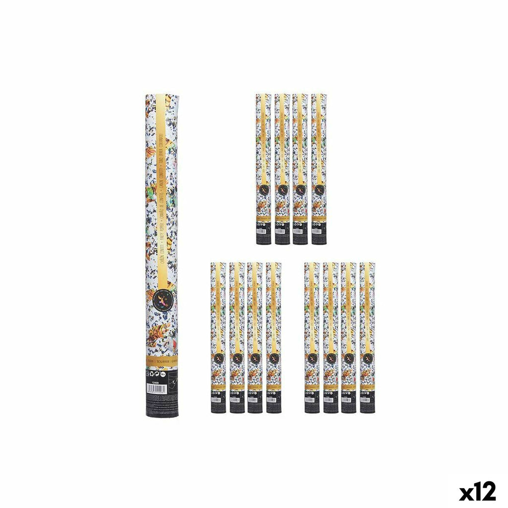 Konfettikanone 9901-50 Bunt Papier Pappe Kunststoff 5 x 48,5 x 5 cm (12 Stück)